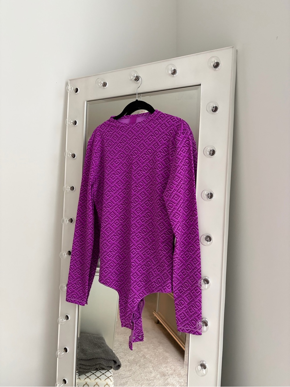 Fendi Skims Purple Long-Sleeve Bodysuit